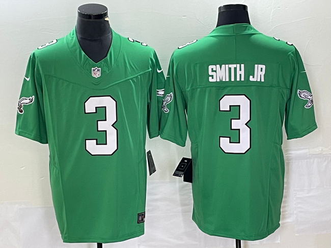 Men's Philadelphia Eagles #3 Nolan Smith JR Green 2023 F.U.S.E. Vapor Untouchable Stitched Football Jersey Men's Philadelphia Eagles #3 Nolan Smith JR Green 2023 F.U.S.E. Vapor Untouchable Stitched Football Jersey
